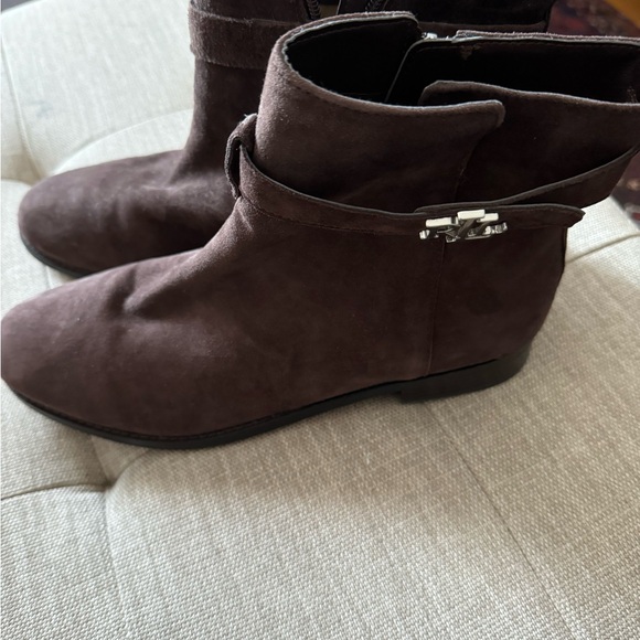 NEW Ralph Lauren Dark Brown Suede Booties - Picture 1 of 5